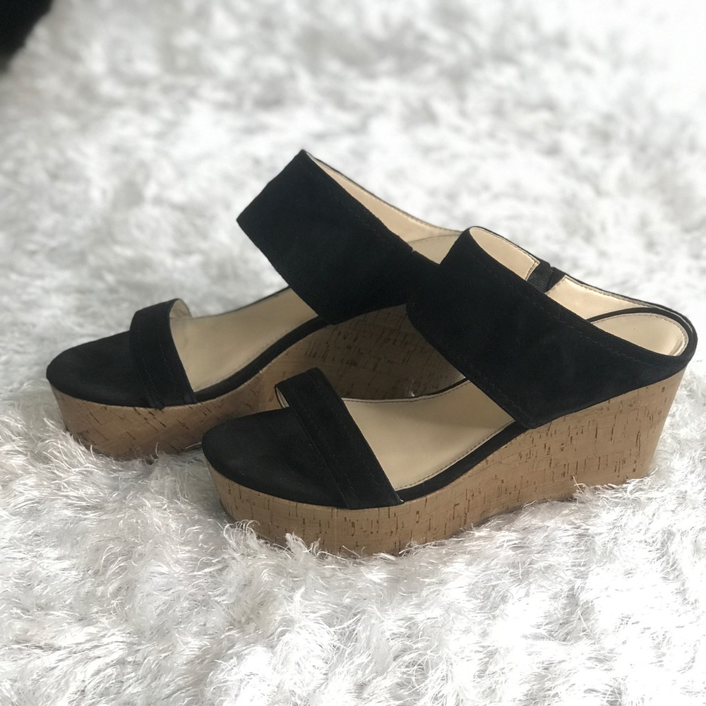 Marc Fisher Black Wedge Sandals